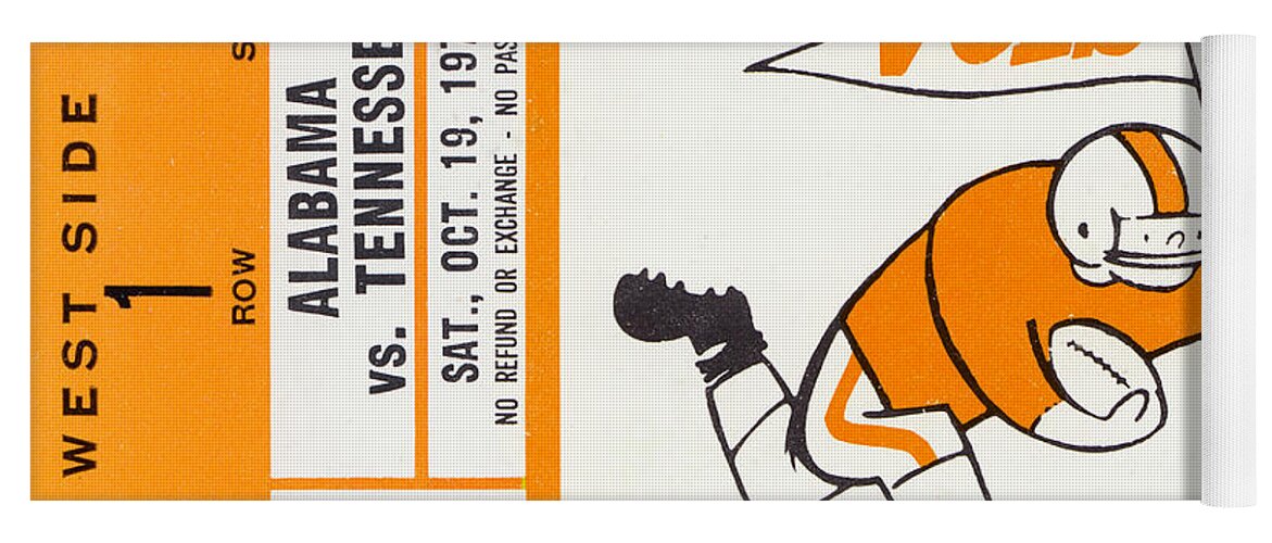 Tennessee Yoga Mat featuring the drawing 1974 Alabama vs. Tennessee by Row One Brand
