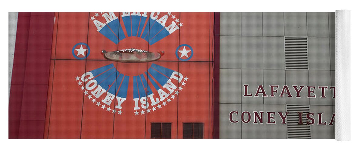 Lafayette Coney Detroit Yoga Mat featuring the photograph American and Lafayette Coney Island in Detroit Michigan by Eldon McGraw
