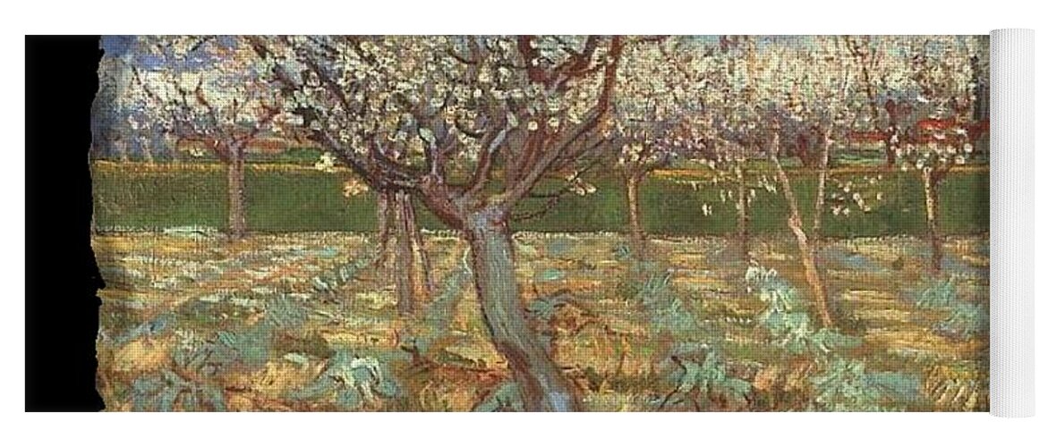 Vincent Yoga Mat featuring the painting Apricot Trees In Blossom - VVG by The GYPSY and Mad Hatter