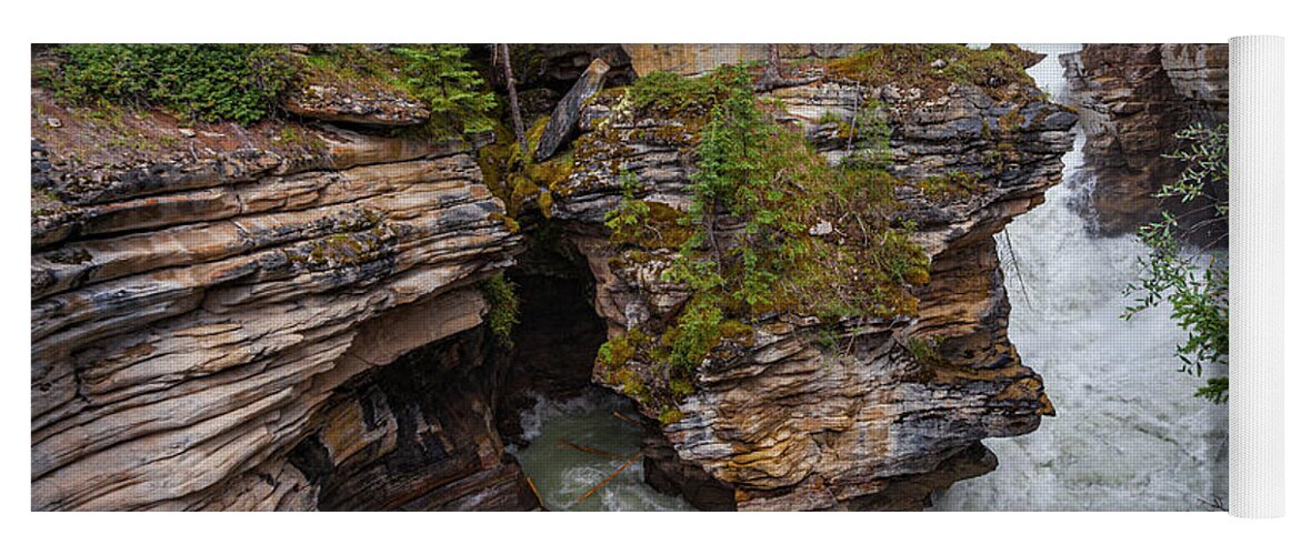 Alberta Yoga Mat featuring the photograph Athabasca Falls #1 by Tommy Farnsworth