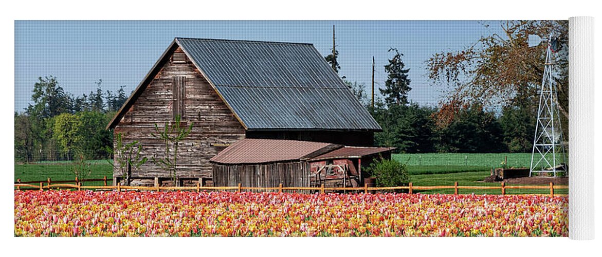 Tulips Yoga Mat featuring the photograph Barn Tulips by Louise Magno
