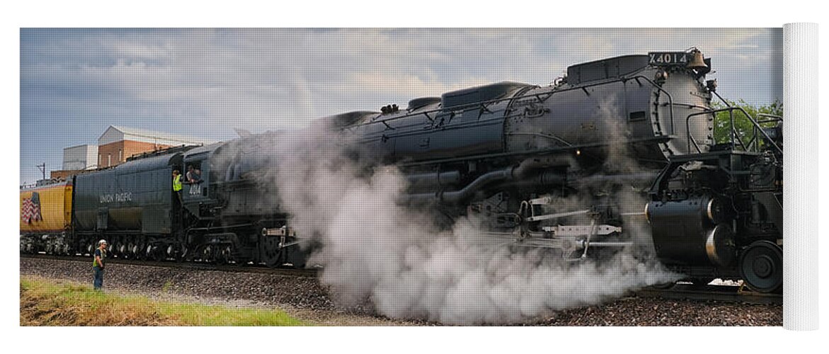 Big Boy #4014 Steam Locomotive Yoga Mat featuring the photograph Big Boy #4014 Steam Locomotive #4 by Robert Bellomy