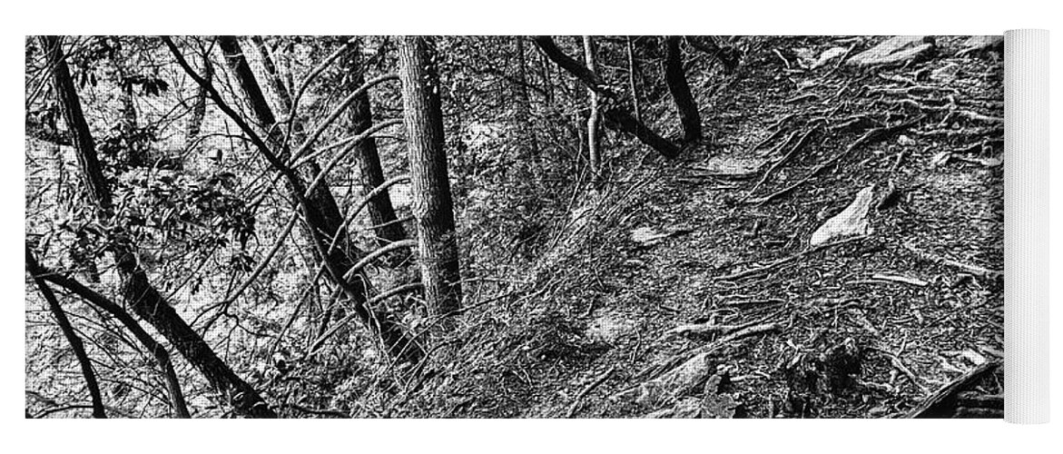 Tennessee Yoga Mat featuring the photograph Black And White Trail by Phil Perkins