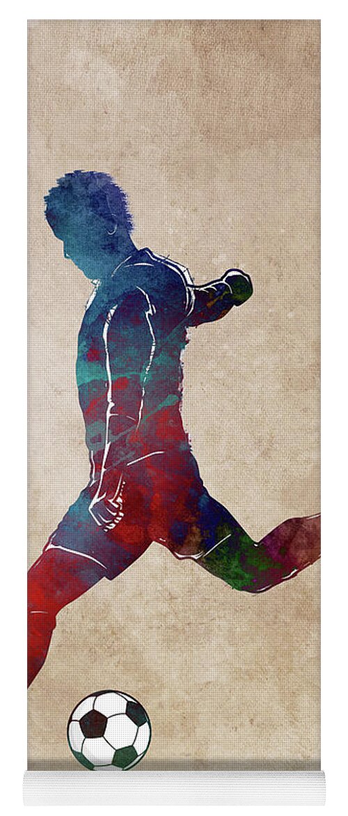 Football Yoga Mat featuring the digital art Football player sport art #football #soccer #2 by Justyna Jaszke JBJart