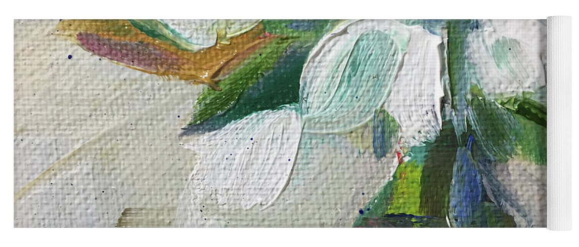 Gardenias Yoga Mat featuring the painting Gardenias #2 by Roxy Rich