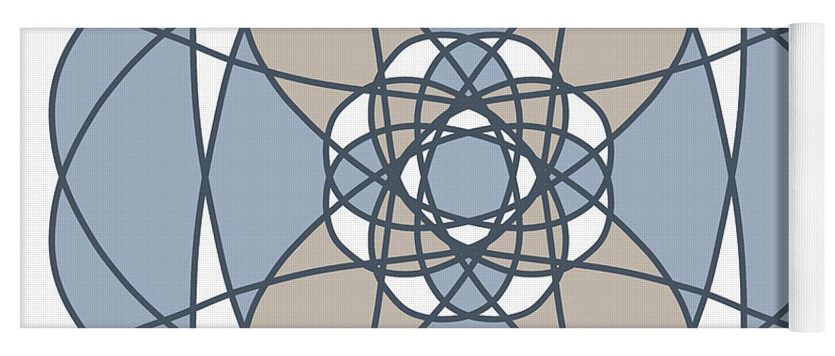Sunflower Design Yoga Mat featuring the digital art Geometrical Pattern - Sunflower Design #2 by Patricia Awapara