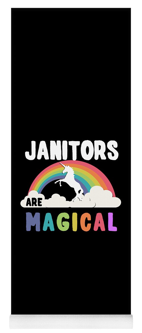 Funny Yoga Mat featuring the digital art Janitors Are Magical #2 by Flippin Sweet Gear