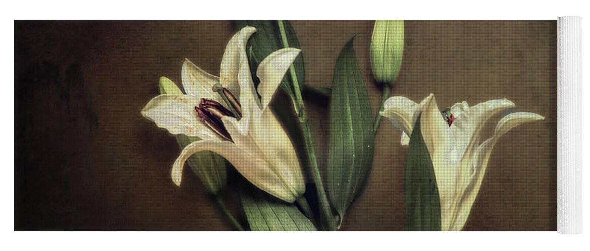 Flower Yoga Mat featuring the photograph 2 Lilies by Steve Kelley