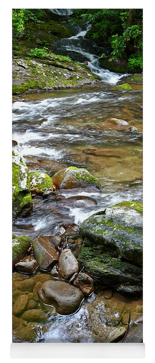 Smoky Mountains Yoga Mat featuring the photograph Running Water #2 by Phil Perkins