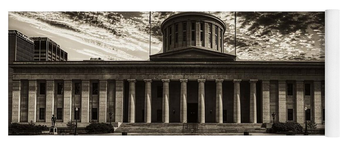 Ohio Statehouse Yoga Mat featuring the photograph The Ohio Statehouse At Sunset #2 by Mountain Dreams