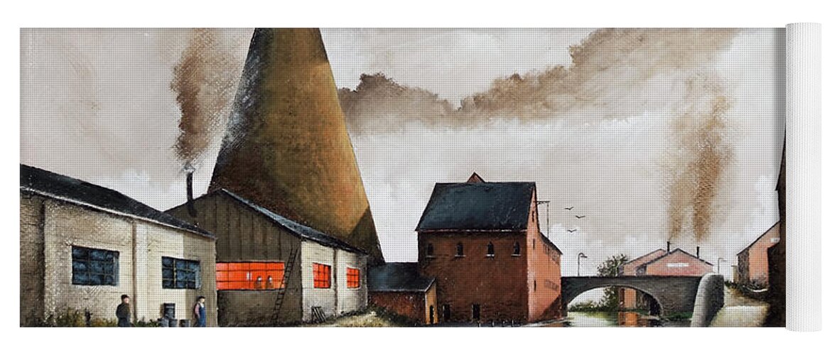 England Yoga Mat featuring the painting The Red House Cone, Wordsley, Stourbridge - England #2 by Ken Wood