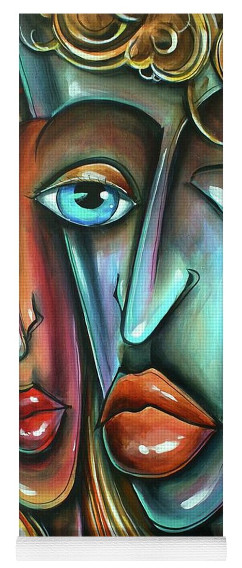 Urban Expression Yoga Mat featuring the painting Together by Michael Lang