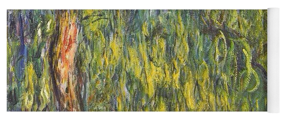Claude Monet Yoga Mat featuring the painting Weeping Willow #2 by Claude Monet