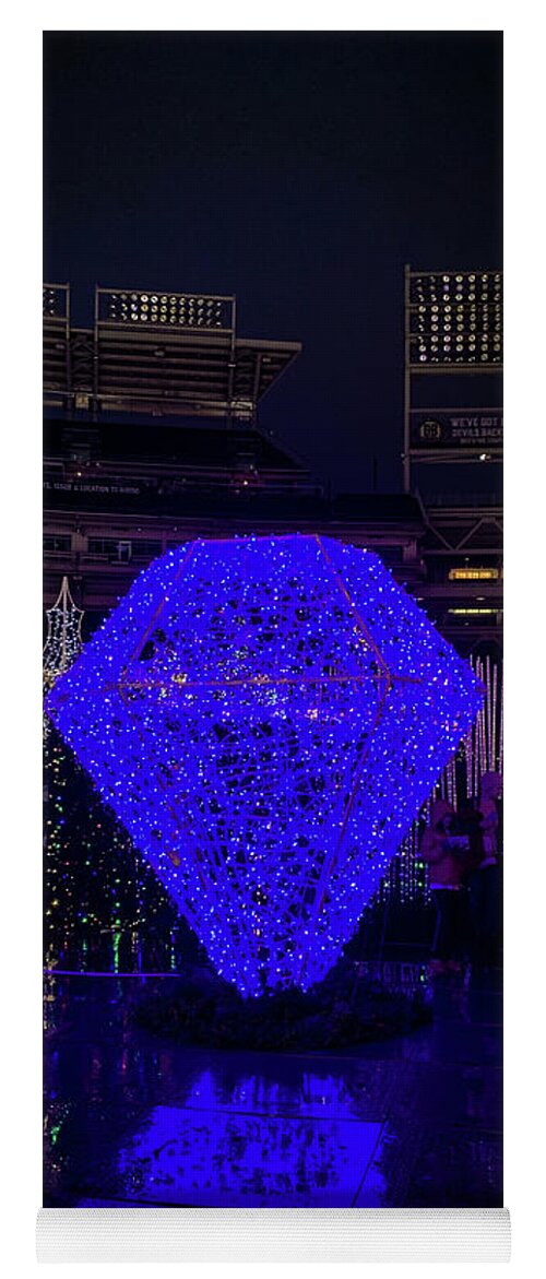 Holiday Lights Yoga Mat featuring the photograph 2019 Enchant - Blue Diamond by Lora J Wilson