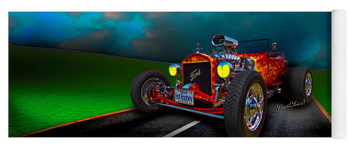 23 Yoga Mat featuring the photograph 23 Model-T Ford Roadster Hot Rod by Chas Sinklier