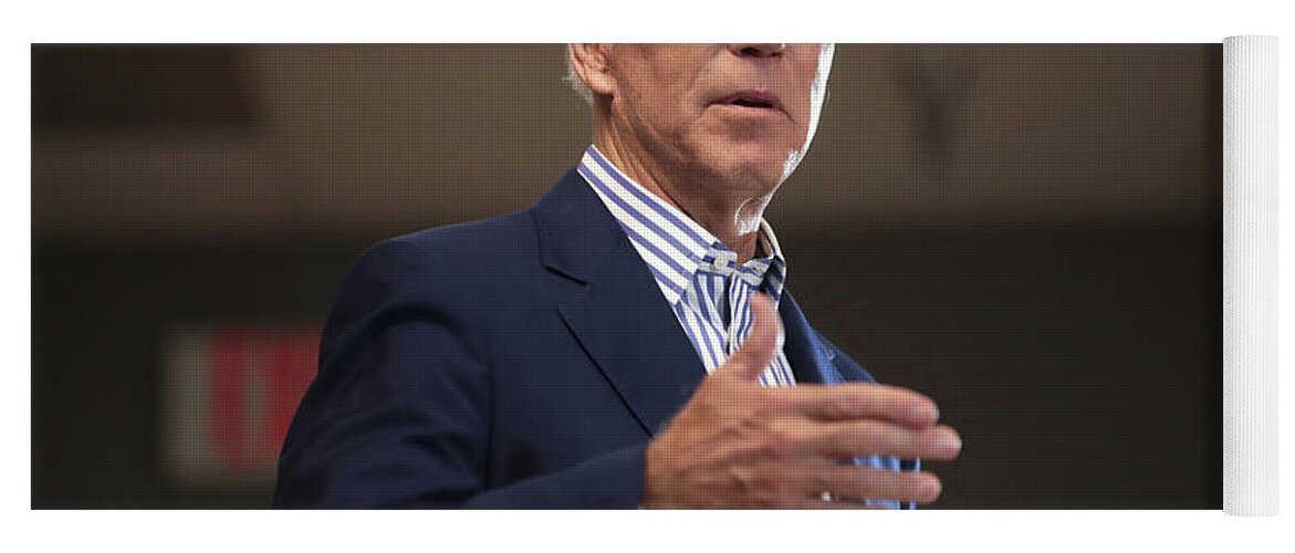 Portrait Of President Joe Biden By Gage Skidmore Yoga Mat featuring the digital art Portrait of President Joe Biden by Gage Skidmore #28 by Celestial Images