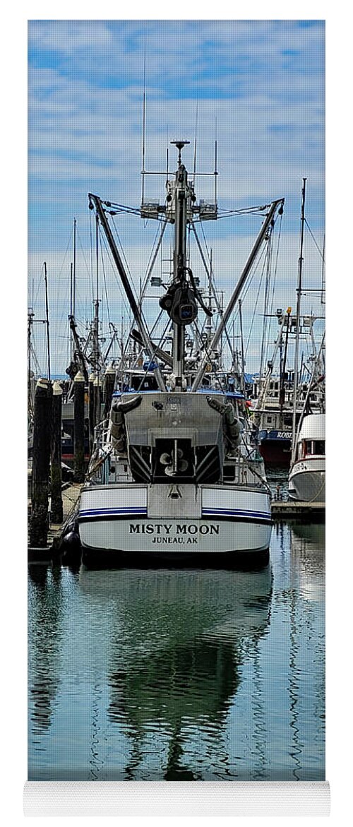 Fishing Vessel Misty Moon By Norma Appleton Yoga Mat featuring the photograph Fishing Vessel Misty Moon #3 by Norma Appleton