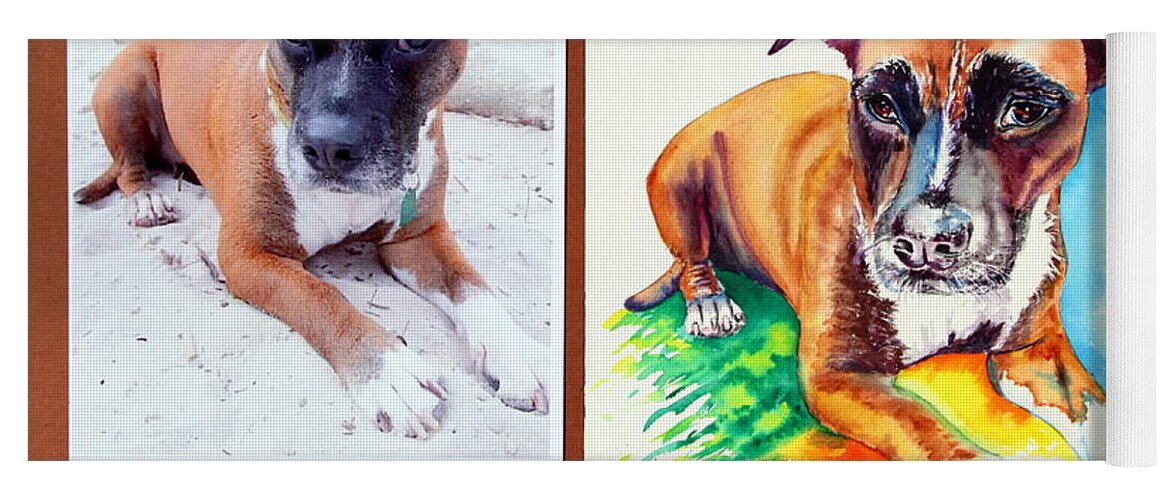  Yoga Mat featuring the painting Pet Portrait Commission #4 by Maria Barry