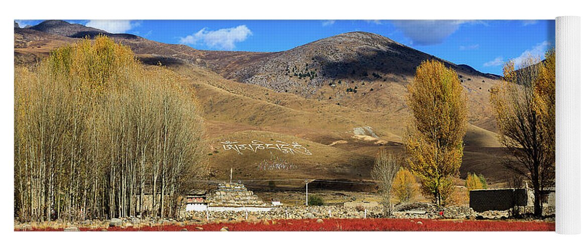 Autumn Yoga Mat featuring the photograph Red Grass Beach #3 by Jason KS Leung