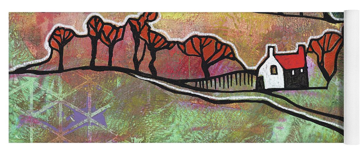  Acrylic Yoga Mat featuring the painting Seasonal Landscape - Autumn #1 by Ariadna De Raadt