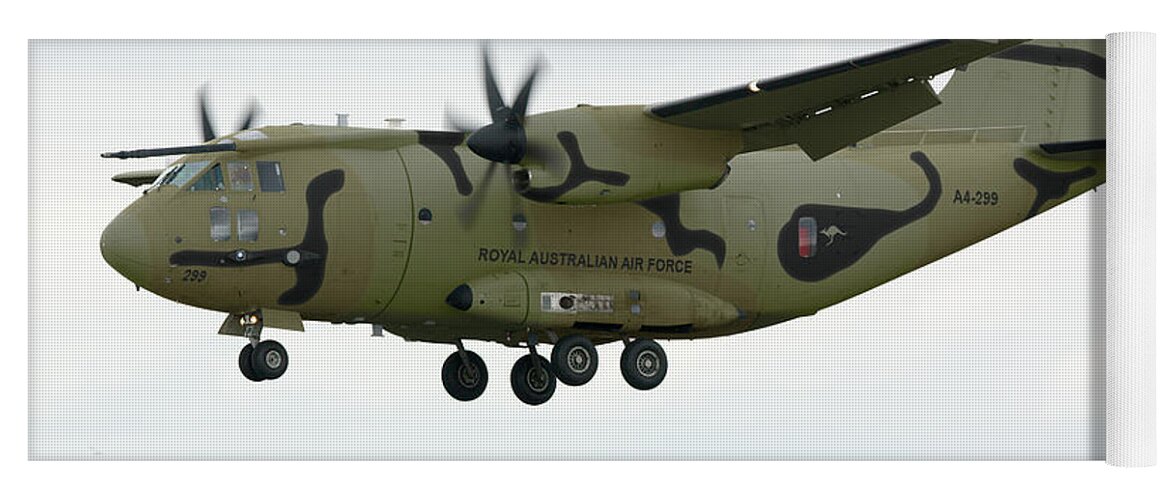 Spartan Yoga Mat featuring the digital art RAAF C-27J Spartan Wooded by Custom Aviation Art