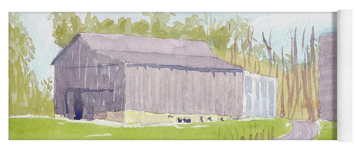 Barn Yoga Mat featuring the painting Barn at 3171 Davidsonville Rd by Mike Robinson