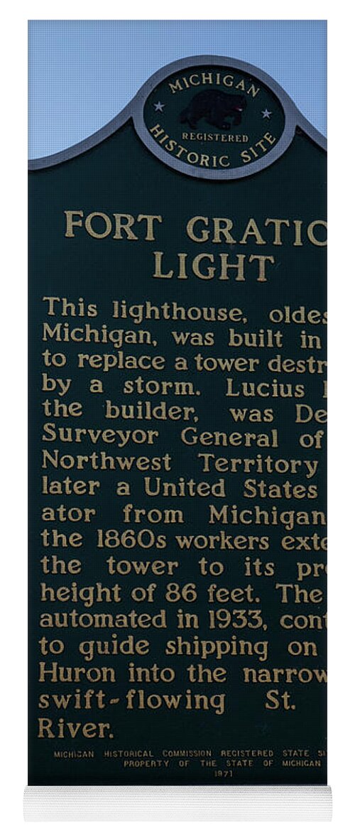 Lighthouse Yoga Mat featuring the photograph Fort Gratiot Lighthouse in Michigan by Eldon McGraw