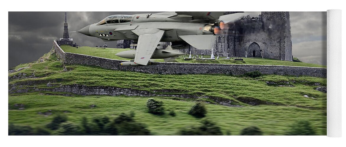 Panavia Yoga Mat featuring the digital art Tornado Over The Farm by Custom Aviation Art