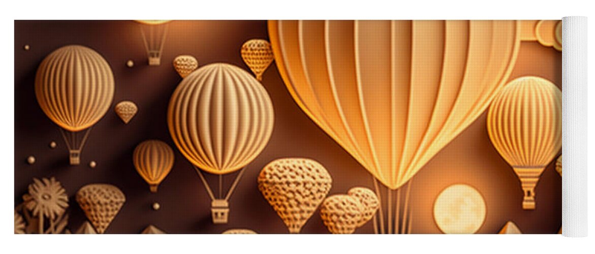 Balloons Yoga Mat featuring the digital art Balloons by Jay Schankman
