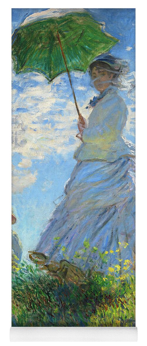 Woman With A Parasol Yoga Mat featuring the painting Woman with a Parasol - Madame Monet and Her Son #4 by Claude Monet