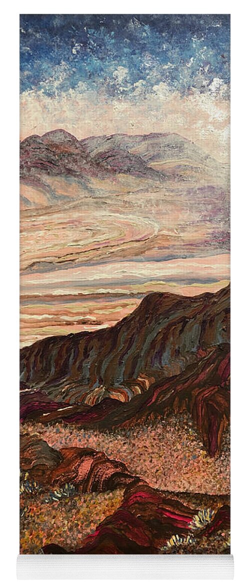 Dante's View Yoga Mat featuring the painting 5,475 feet above the desert floor. Dante's View, Death Valley, California. #5475 by ArtStudio Mateo