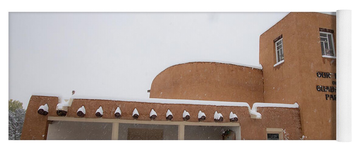 Taos Yoga Mat featuring the photograph Our Lady of Guadalupe Catholic Church #6 by Elijah Rael