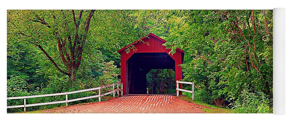 Sandy Creek Covered Bridge Yoga Mat featuring the photograph Sandy Creek Covered Bridge #6 by Steve Warnstaff