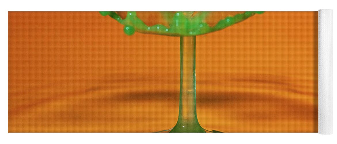 Waterdrop Yoga Mat featuring the photograph Water drop falling onto column of water #6 by Steven Heap
