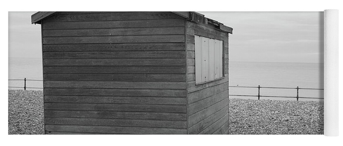 Kingsdown Yoga Mat featuring the photograph Beach hut at Kingsdown #7 by Ian Middleton