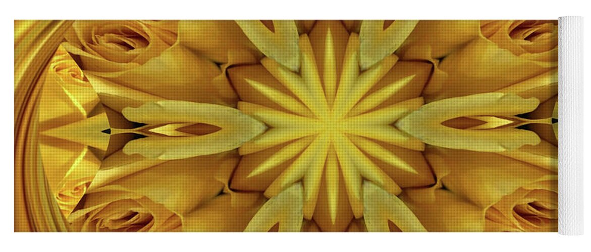 Mandala Yoga Mat featuring the photograph Mandala yellow roses --- bob-mcdonnell.pixels.com by Bob McDonnell
