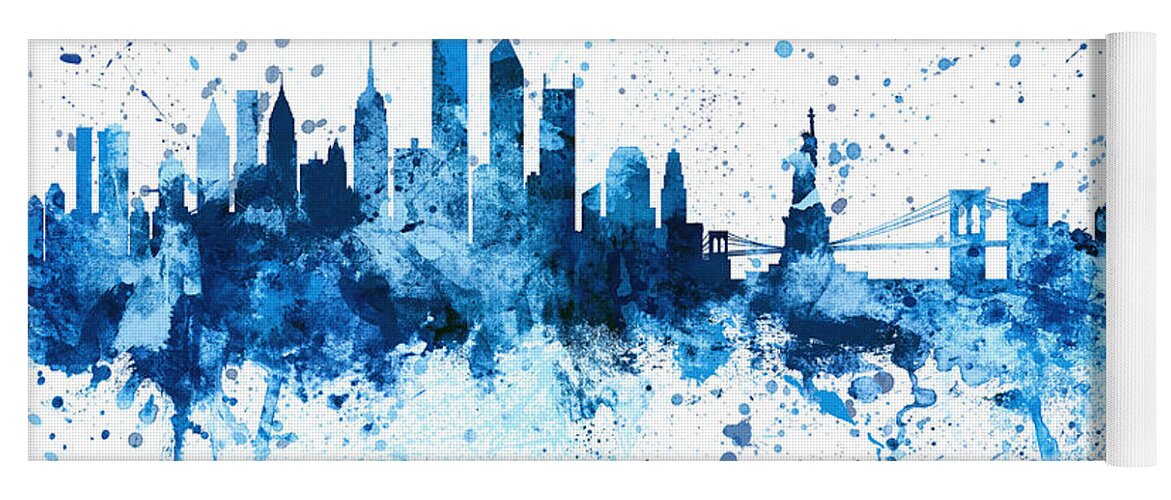 New York Yoga Mat featuring the digital art New York Skyline #72 by Michael Tompsett