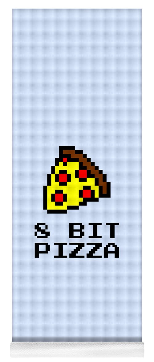 Pizza Yoga Mat featuring the digital art 8 Bit Pizza Computer Humor by Matthias Hauser