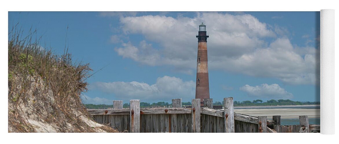 Morris Island Lighthouse Yoga Mat featuring the photograph Folly Beach - Morris Island Lighthouse - Charleston SC Lowcountry8247 by Dale Powell
