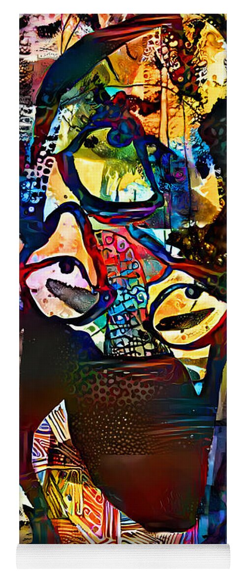 Contemporary Art Yoga Mat featuring the digital art 99 by Jeremiah Ray