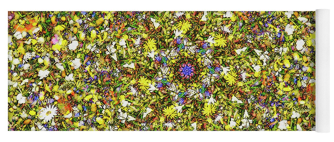 Flower Yoga Mat featuring the digital art A Bee's Woodstock by Frans Blok