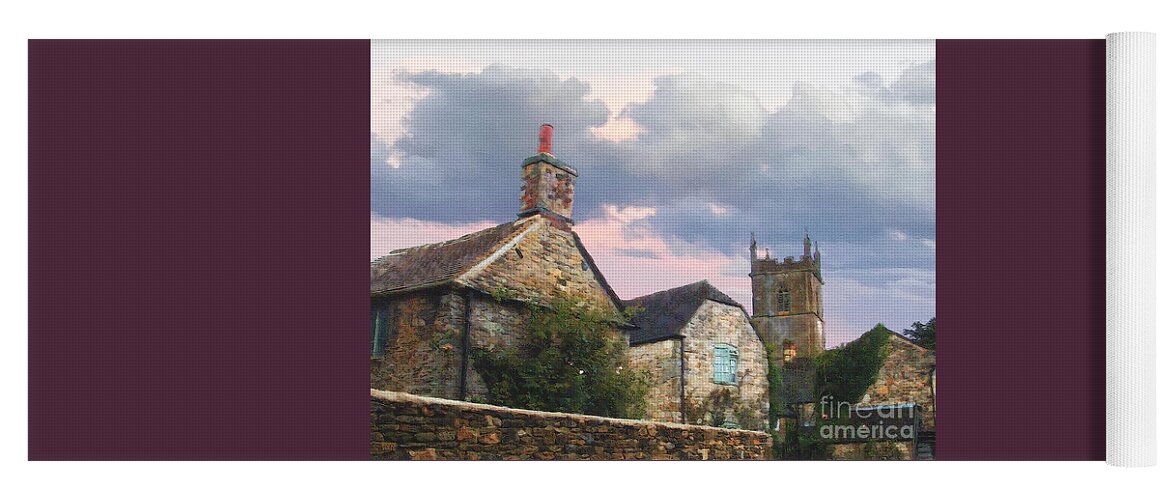 Downton Abbey Yoga Mat featuring the photograph A Courtyard in Stow by Brian Watt