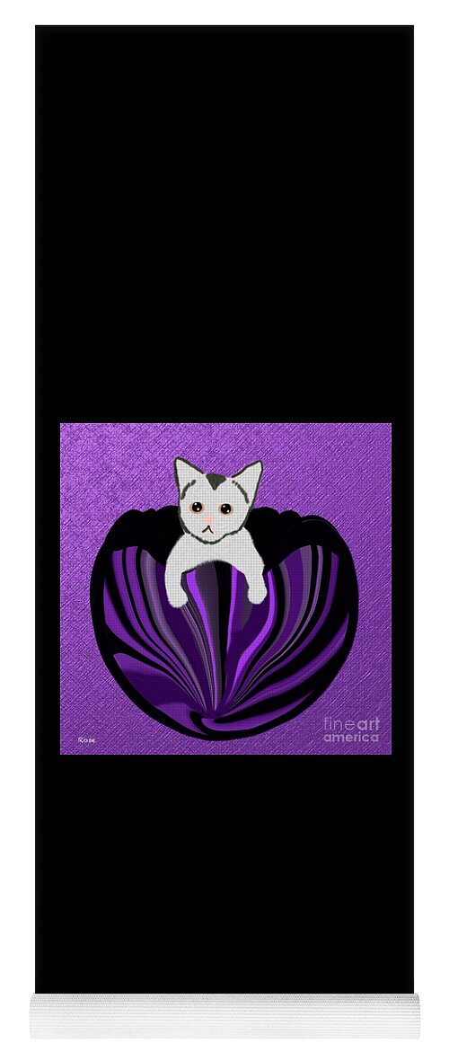 Cat Yoga Mat featuring the digital art A cute little kitten by Elaine Hayward