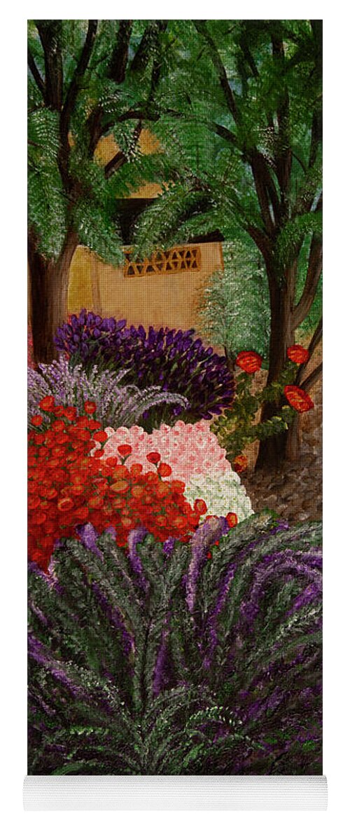 Floral Yoga Mat featuring the painting A Garden to Remember by Donna Manaraze