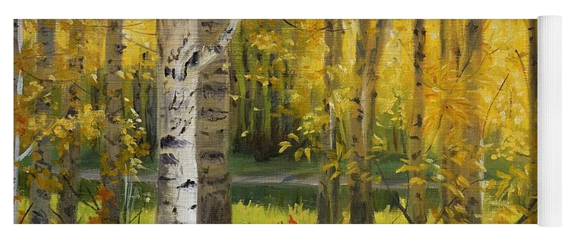 Landscape Yoga Mat featuring the painting A Golden Moment by Tammy Taylor