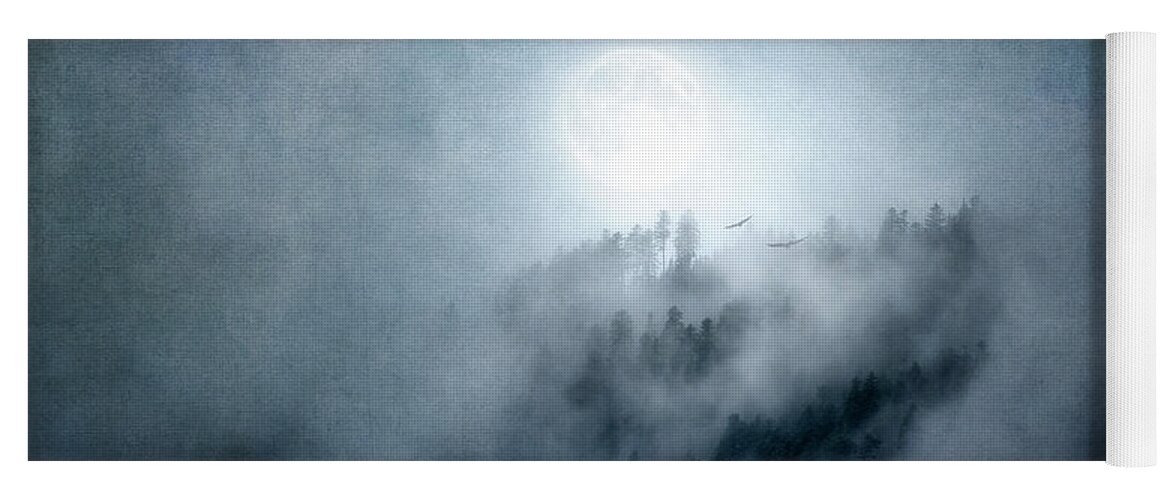 Landscape Yoga Mat featuring the photograph A Moon in the Mist by Philippe Sainte-Laudy
