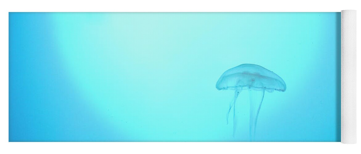 Jellyfish Yoga Mat featuring the photograph A peaceful floating jellyfish by Maria Dimitrova