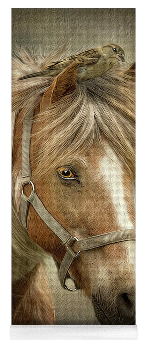 Icelandic Horse Yoga Mat featuring the digital art A Place to Hide by Maggy Pease