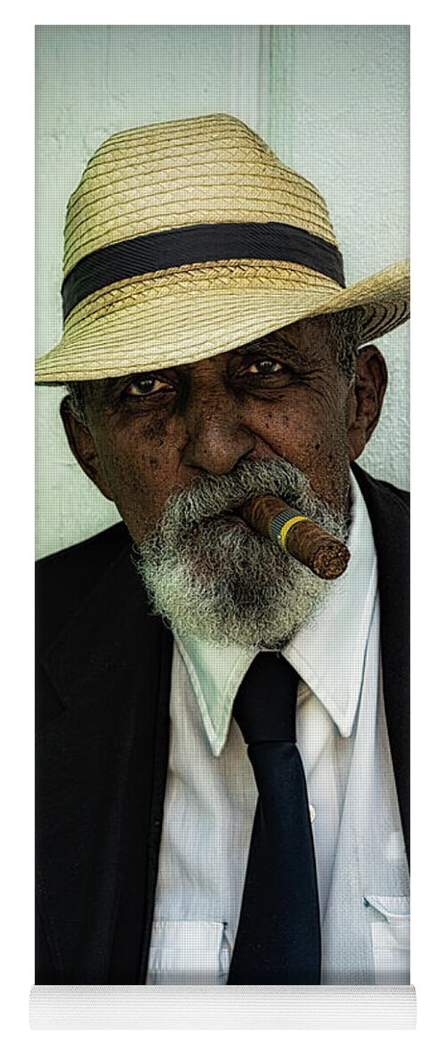 Cigar Yoga Mat featuring the photograph A Portrait Of A Cuban Gentleman by Chris Lord
