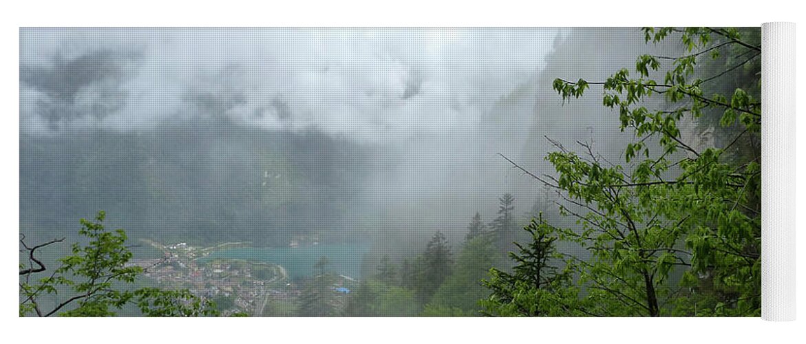 Mist Yoga Mat featuring the photograph A rainy day in the forest - Molveno - Italy by Phil Banks